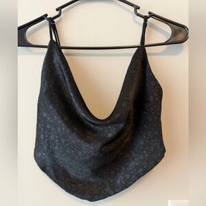 Stylish Black Silky Handkerchief Top